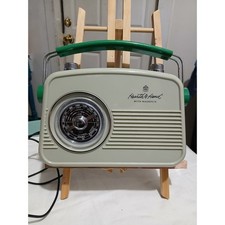 Hearth  Hand Magnolia Retro Style AM FM Bluetooth Radio Green Handle Portable
