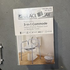 Glacier Bay FGB341GB THD Toilet Safety 3-in-1 Commode Sky Blue