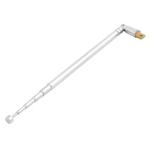 FM Radio TV Metal 6 Sections Telescopic Antenna Aerial Silver Tone 48.3cm L