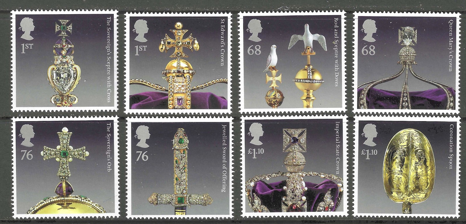 Great Britain #2931-8 (2011) MNH Cmplt Set Crown Jewels  ('25 SCV $17.20)
