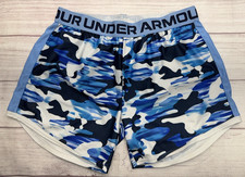 UNDER ARMOUR Play Up, 5 Inch Girl's Youth XL Shorts Blue Camo Print w Logo