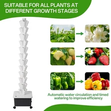 Vertical 60-Pots Hydroponics Tower Set Hydroponic Growing System Home Gardening