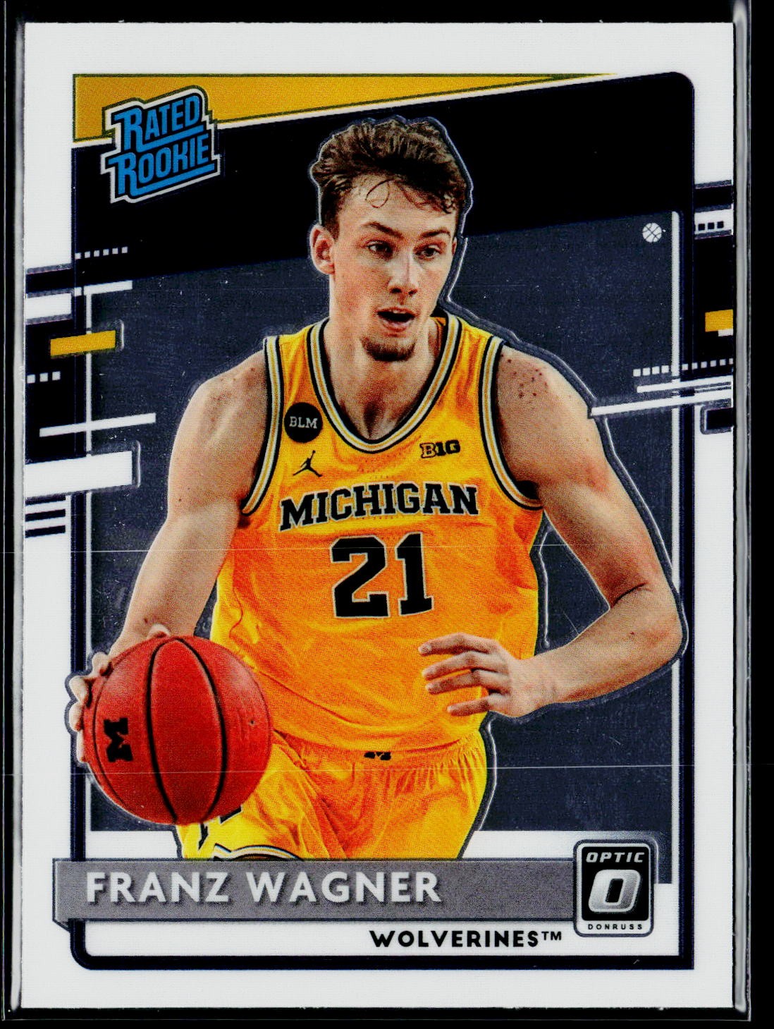 Franz Wagner 2021 Panini Chronicles Draft Picks #209 Optic Rated Rookie Michigan