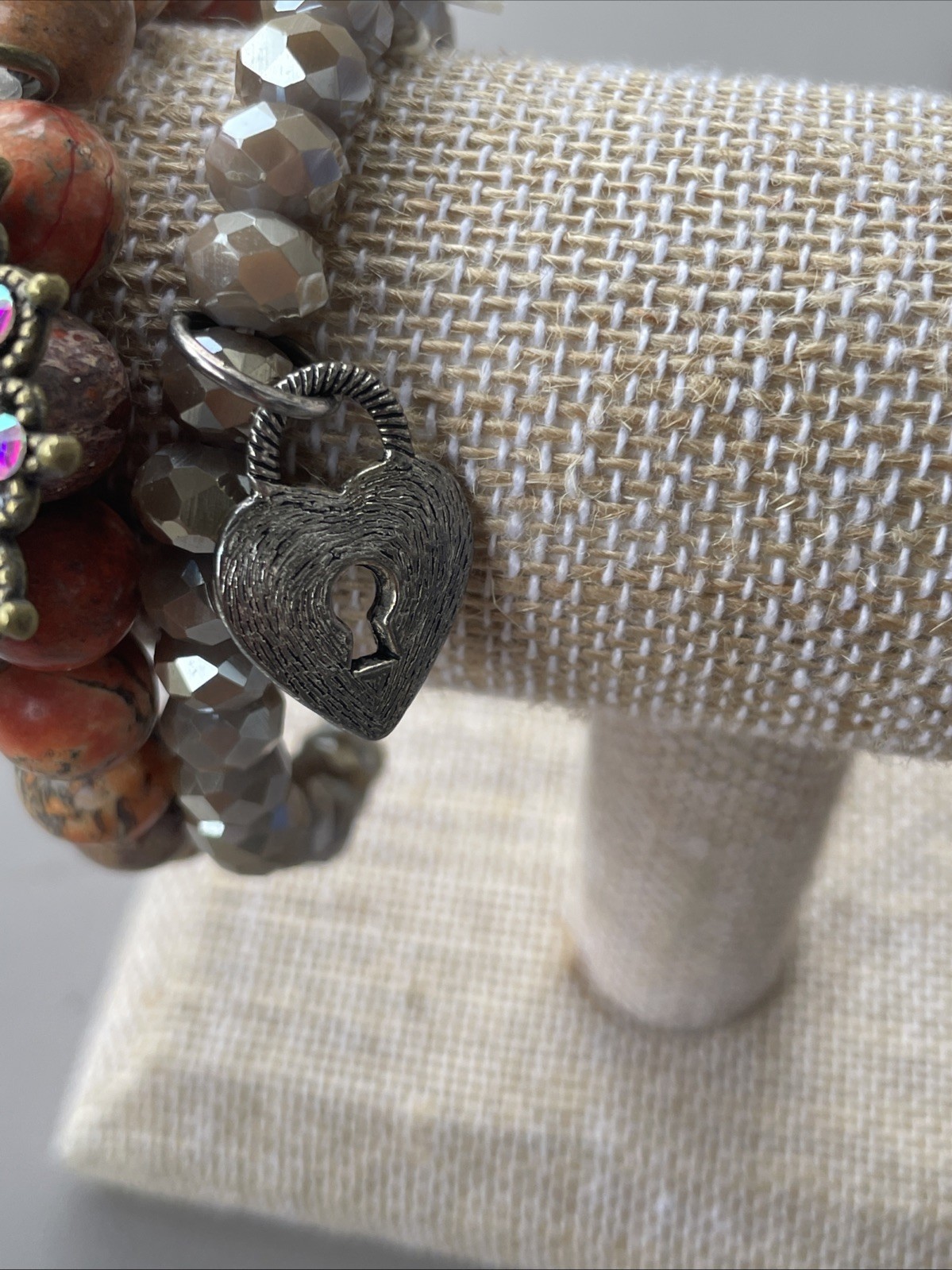 Stone Upscale Recycled Stackable Bracelet With Ch… - image 4