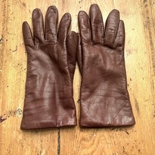Vintage Fownes Brown Genuine Leather Gloves Women's Sz Med