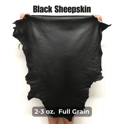 BLACK Full Grain SHEEPSKIN Leather Hides for Crafts Bags Clothing Buckskin Lace