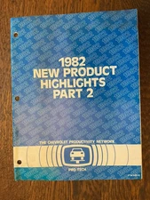1982 CHEVROLET PRO TECH NEW PRODUCT HIGHLIGHTS GUIDE MANUAL BOOKLET PART 2 