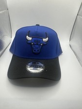 Chicago Bulls New Era 9Forty Adjustable Hat Blue Black NBA Logo