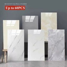 12-60x Self Adhesive Marble Effect Vinyl Tiles Flooring Kitchen Bathroom 30*60cm