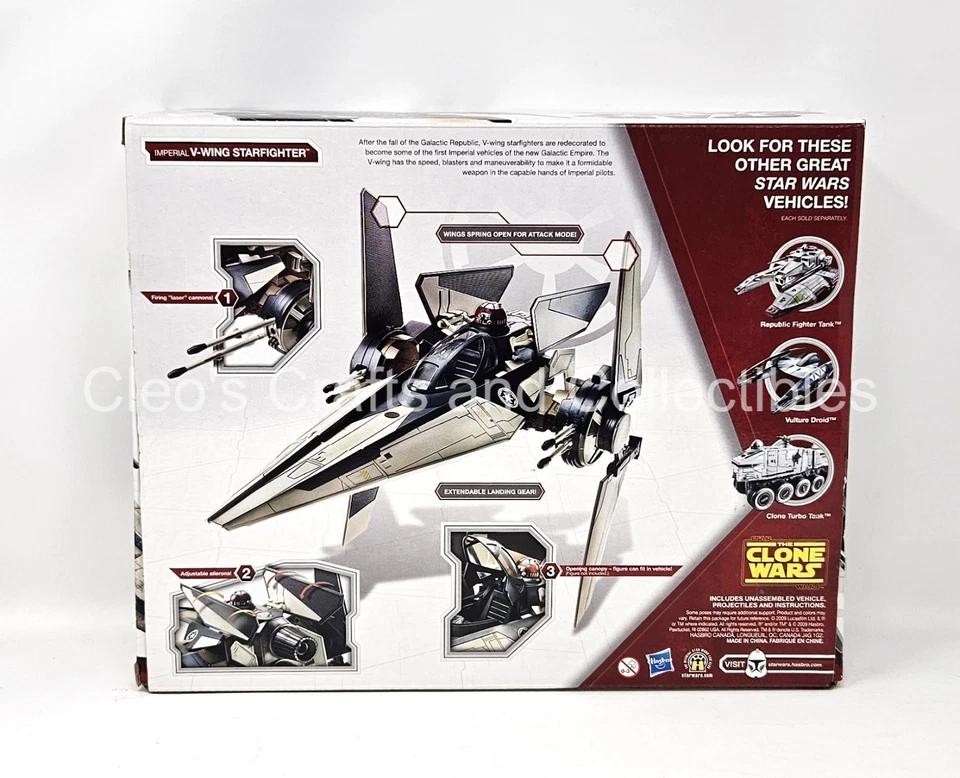Clone Wars TRU Exclusive Imperial V-Wing Starfighter (Repack) Complete 2009! - Image 2 of 4