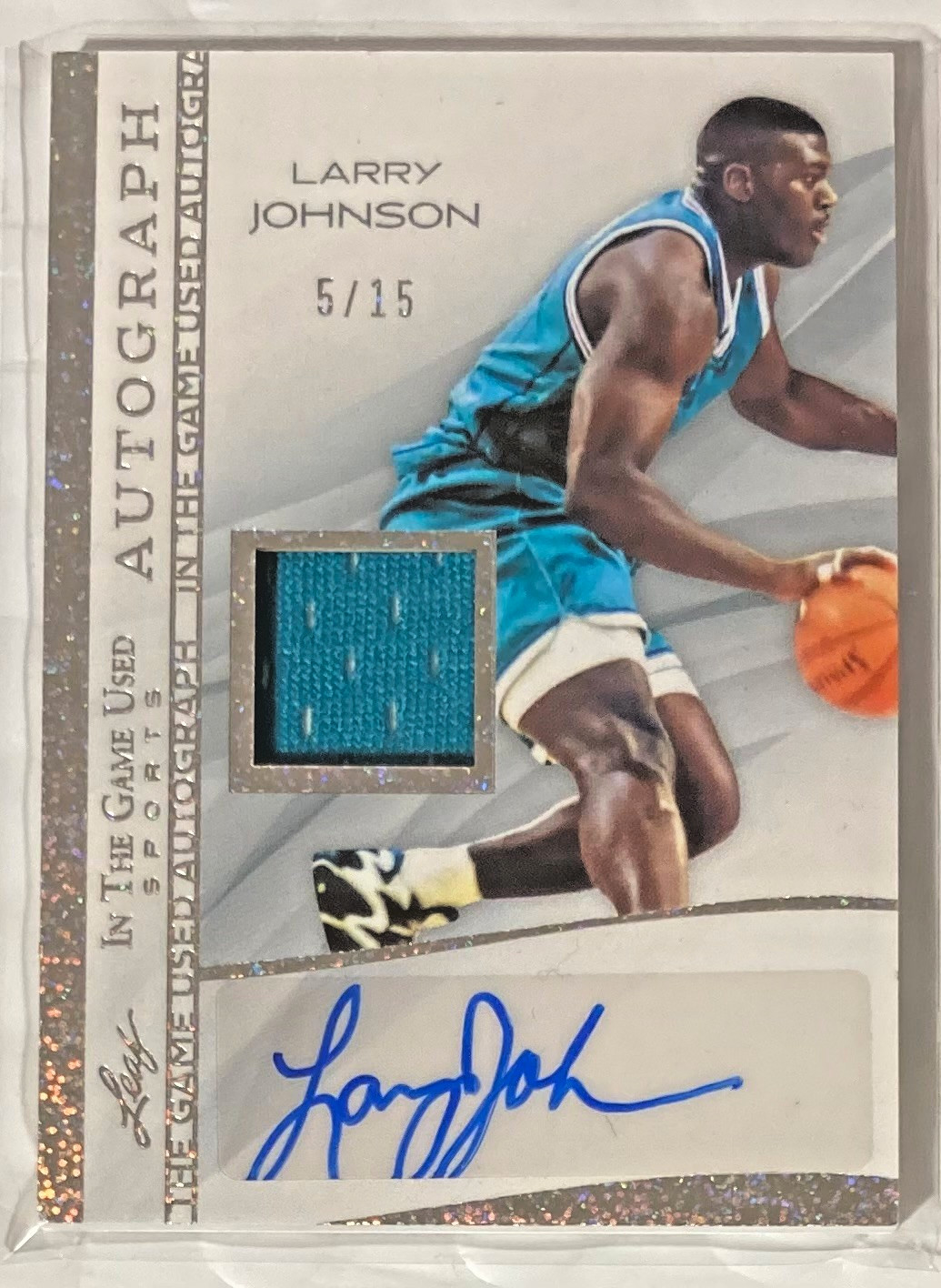 2025 (26) IN THE GAME USED SPORTS LARRY JOHNSON AUTO JERSEY RELIC 5/15