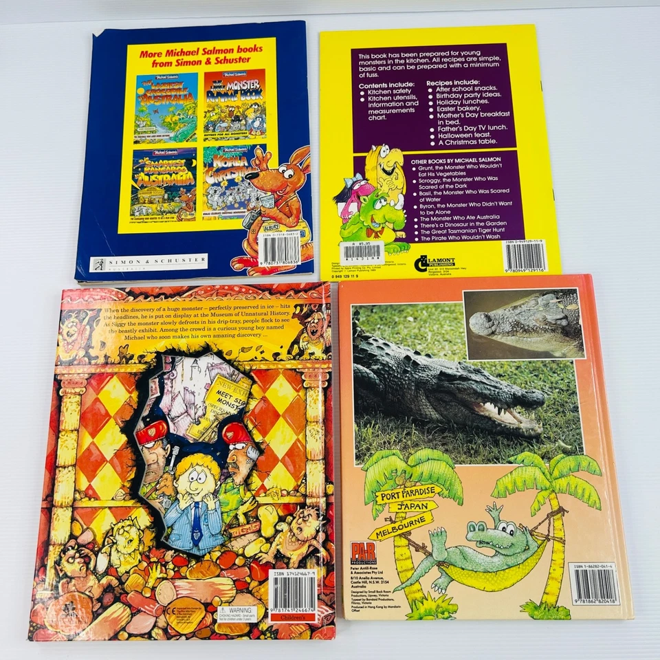 x7 Michael Salmon Book Lot Christmas Basil Kangaroo Monster 90s Books - Image 3 of 4