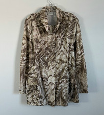 Chico's Zenergy Long Sleeve Zip Up Animal Print Lightweight Jacket Size 3 XL 