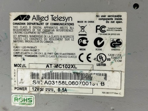 Allied Telesyn AT-MC102XL Fast Ethernet Media Converter - Picture 2 of 10