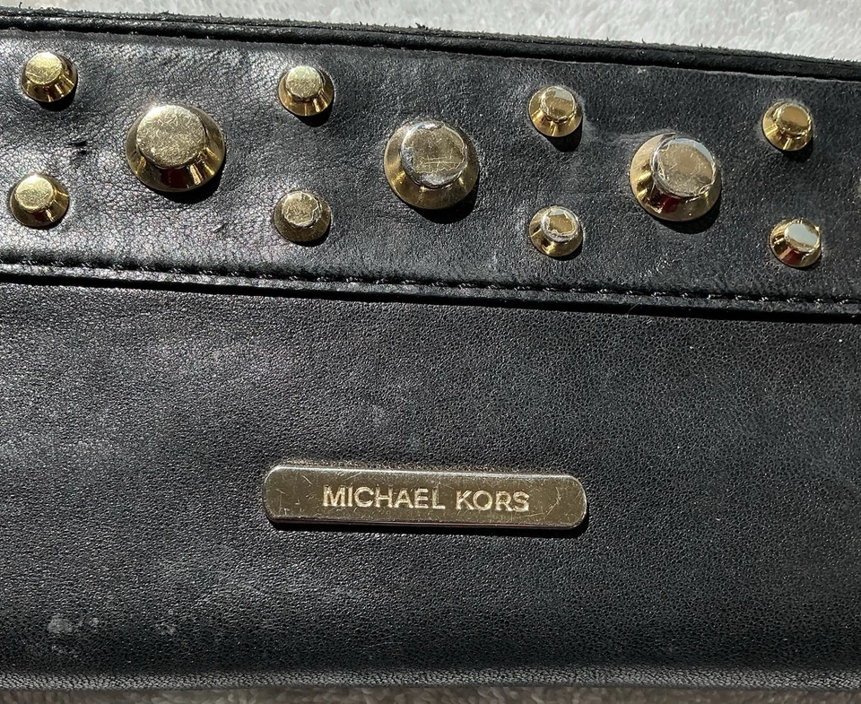 Бумажник Michael Kors черный кожаный с заклепками - Изображение 2 из 4