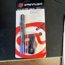 Streamlight 66149 Black Stylus Pro USB UV LED Flashlight Light + USB Cord