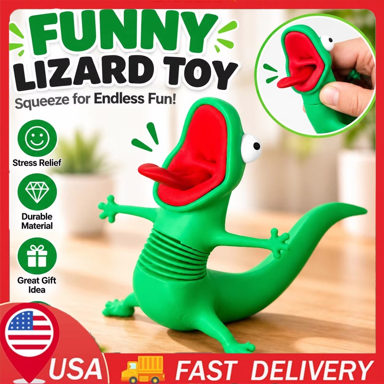 Roadside Lizard Buddy – Car & Motorcycle Decor, Wobbly Riding Buddy