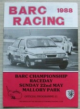 MALLORY PARK 22 May 1988 BARC CHAMPIONSHIP RACEDAY A4 Official Programme