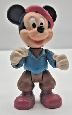 VINTAGE ARCO Walt Disney MICKEY MOUSE PLASTIC ACTION FIGURE TOY 5'' Tall