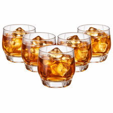 Set of 6 Whisky Glasses 375ml Large Tumbler Scotch Bourbon Whiskey Glass