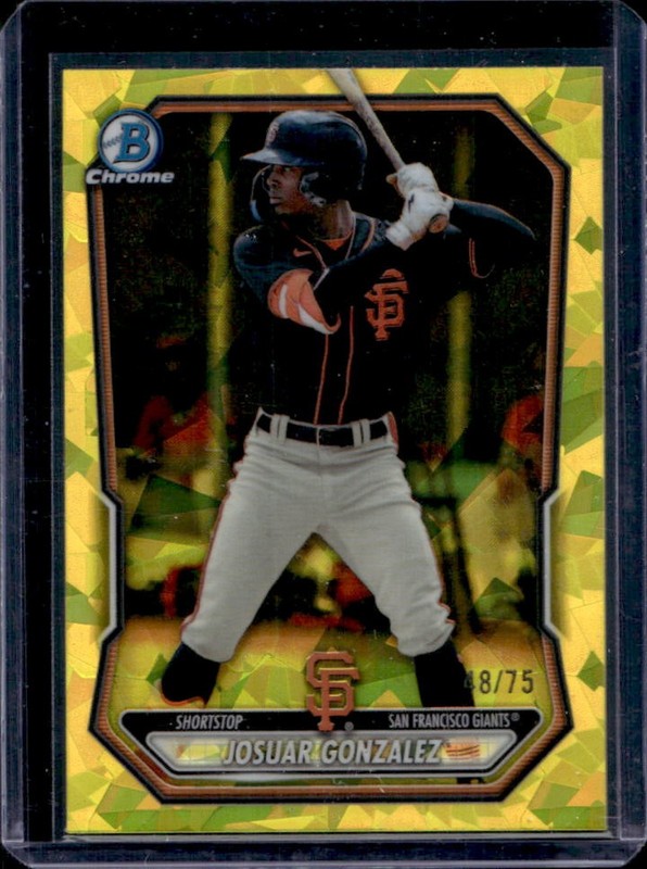 2026 Bowman Sapphire Josuar Gonzalez Chrome Prospects Yellow Refractor #/75