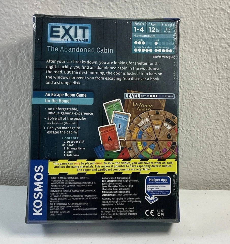 Exit The Game: The Abandoned Cabin by Kosmos Escape Room Game Level 2.5 Sealed - Image 2 of 4