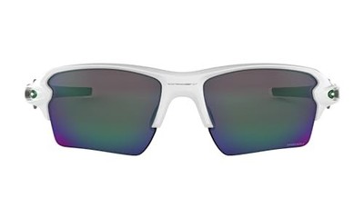 OAKLEY MEN'S OO9188 FLAK 2.0 XL SUNGLASSES POLISHED WHITE/PRIZM JADE