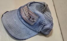 Vintage 80's NFL Chicago Bears Blue Corduroy Trucker Hat - Snap Back Damage