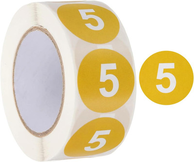 500 Stück Runde Blatt Zahlen Aufkleber, 2.5 cm Selbstklebend Heimlagerung Etiket