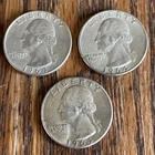 Two 1964 D Washington Quarters 90% Silver & One 1964 P Lot Of 3 Total Coins