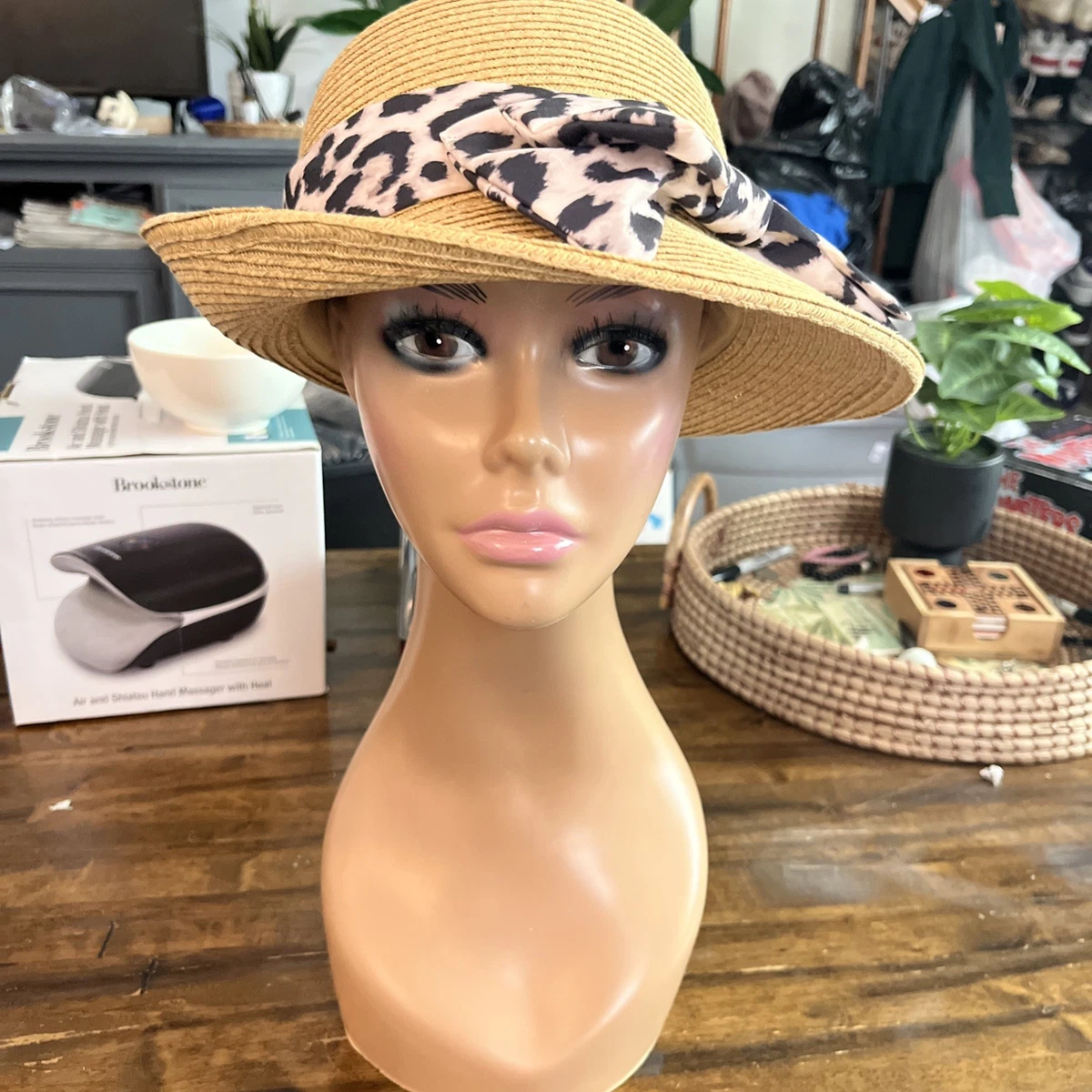 Nine West Packable Wide Brim Sun Hat UPF 50+ Tan NWT Travel Beach Nine West Straw Casual Hats for Women for sale | eBay main image 4