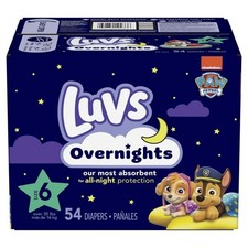 Luvs Diapers Overnight Size 6 Baby Diapers 54 Count Box