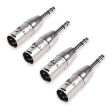 SINUS LIVE 4 Packs XLR Female Male to 1/4" TRS Adapter, Balanced Silver