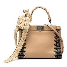 Borsa a tracolla FENDI Mini Peekaboo in pelle beige 2WAY donna #R222085