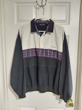 Vintage 80's Pierre Cardin Blokecore Rugby Polo Shirt Textured Colorblock Plaid