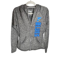 St Louis Blues Women's Gray Defender Long Sleeve Full Zip Jacket Hockey Fan Gear