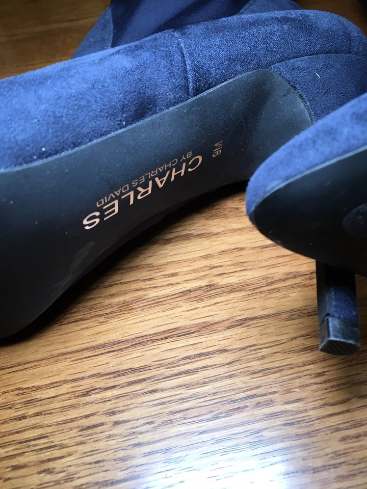 Bota por encima de la rodilla Charles By Charles David para mujer de gamuza sintética/lona talla 9 Foto 3 de 4