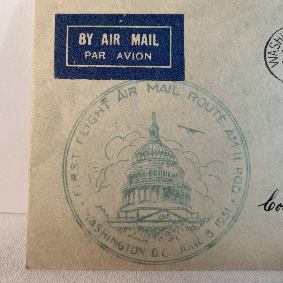 Cubierta histórica de correo aéreo 8 de junio de 1931 a Charles Lindbergh en Nueva Jersey de Everett Erle Foto 2 de 4
