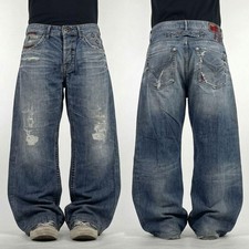 Vintage y2k rare grunge archive Pepe Jeans skater baggy wide leg navy jeans