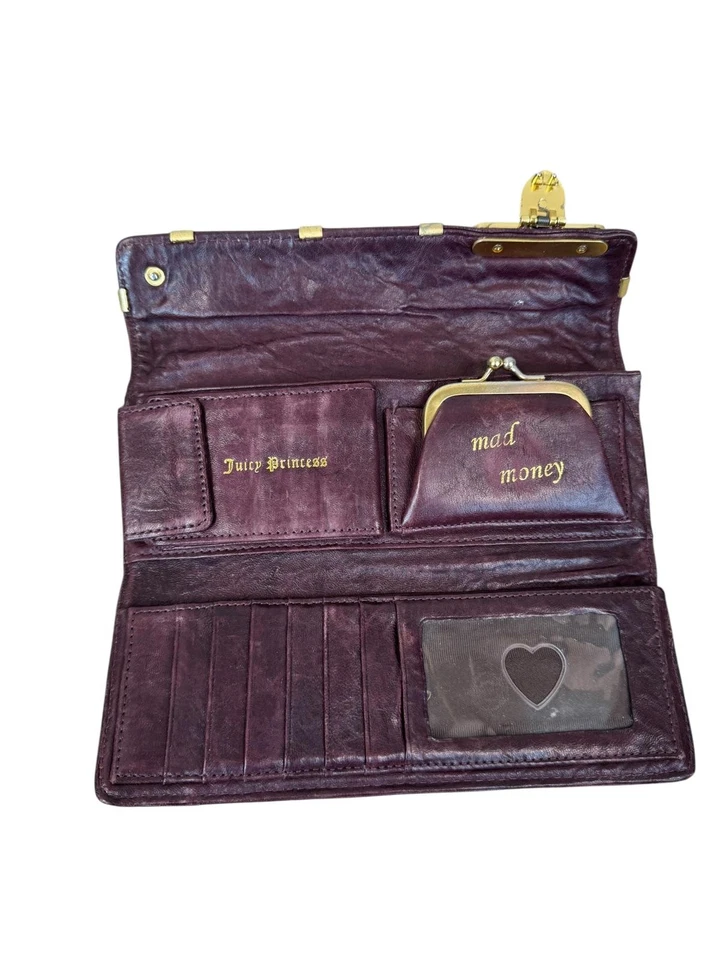 Cartera de Cuero Marrón Princesa Juicy Couture Mad Money Juicy Y2K Vintage Foto 3 de 4