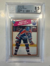 1988-89 Topps Box Bottoms Wayne Gretzky #B card GRADED Beckett BGS 8.5 NM+