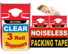 Packing Tape, Clear Packing Tape with Dispenser, 1.88 in. x 22.2 yd., 3 Noise...