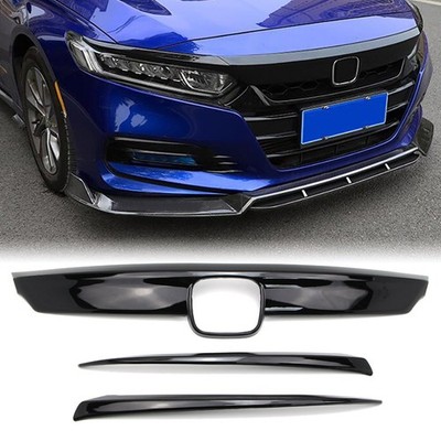 Front Grill Lippenabdeckung Formen Trimm für Honda Accord 2018+ Glänzend Schwarz