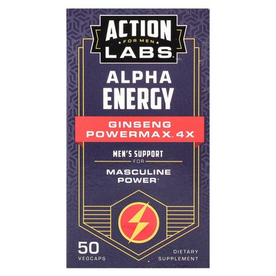 For Men, Alpha Energy, Ginseng Powermax  4x, 50 VegCaps