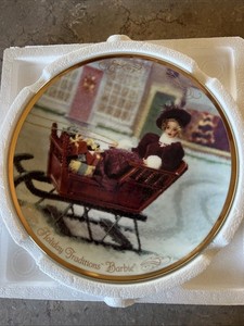Hallmark Mattel 1997 Holiday Traditions Porcelain Barbie Plate
