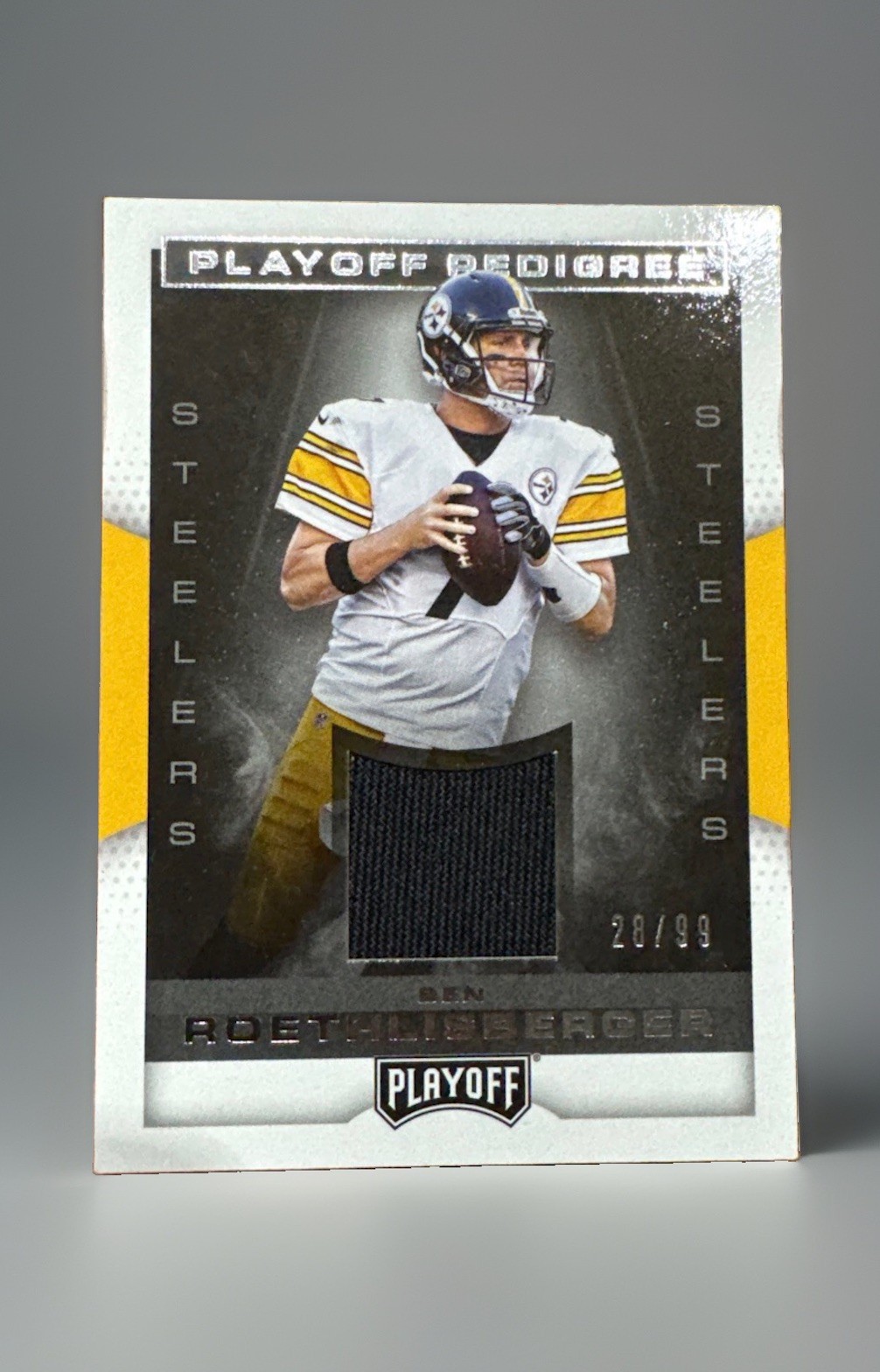Ben Roethlisberger Steelers 2017 Panini Playoff Pedigree Jersey Card PP-BR 28/99
