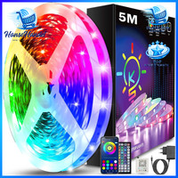 LED Strip 5M RGB Bluetooth Dimmbar Musik Sync Farbwechsel Selbstklebend FüR