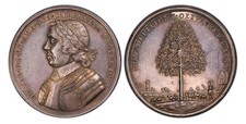 GREAT BRITAIN. Oliver Cromwell 1658 AR Medal. PCGS MS62 Eimer-200