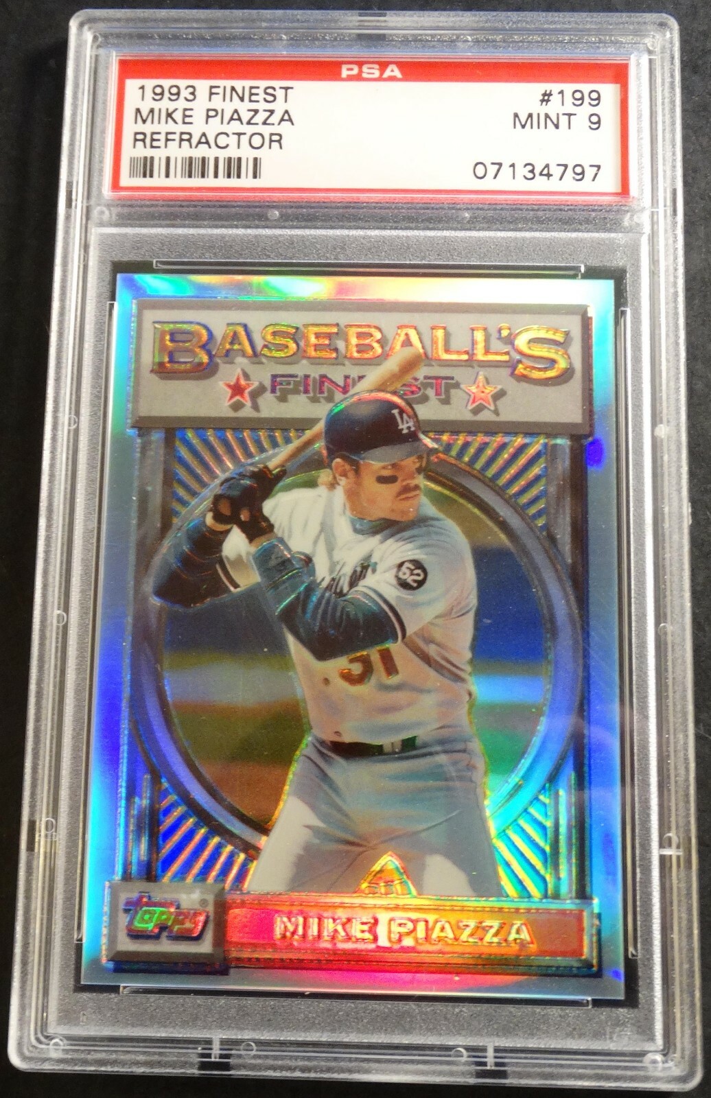 1993 MIKE PIAZZA FINEST REFRACTOR ROOKIE #199 PSA 9 DODGERS HOF