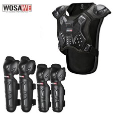WOSAWE Adults Motorcycle Body Armor Vest Racing Protectors Knee Elbow Pads Set